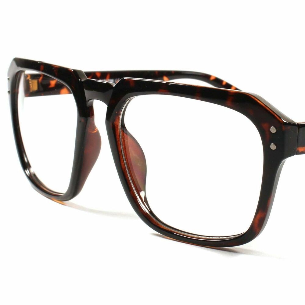 Vintage Retro Fashion Hipster Nerd Mens Womens Tortoise Clear Lens Glasses A85